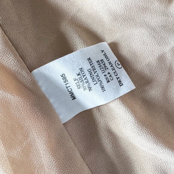 MM Couture Off‑the‑Shoulder Silk‑Blend Top Apricot Lane Size L NWT - Picture 7 of 8